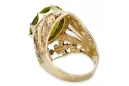Yellow Peridot 8K Gelbgold Ring Vintage Schmuck vrc031x-yp Art Deco Russischer Art-Déco-Schmuck, UdSSR-Stil